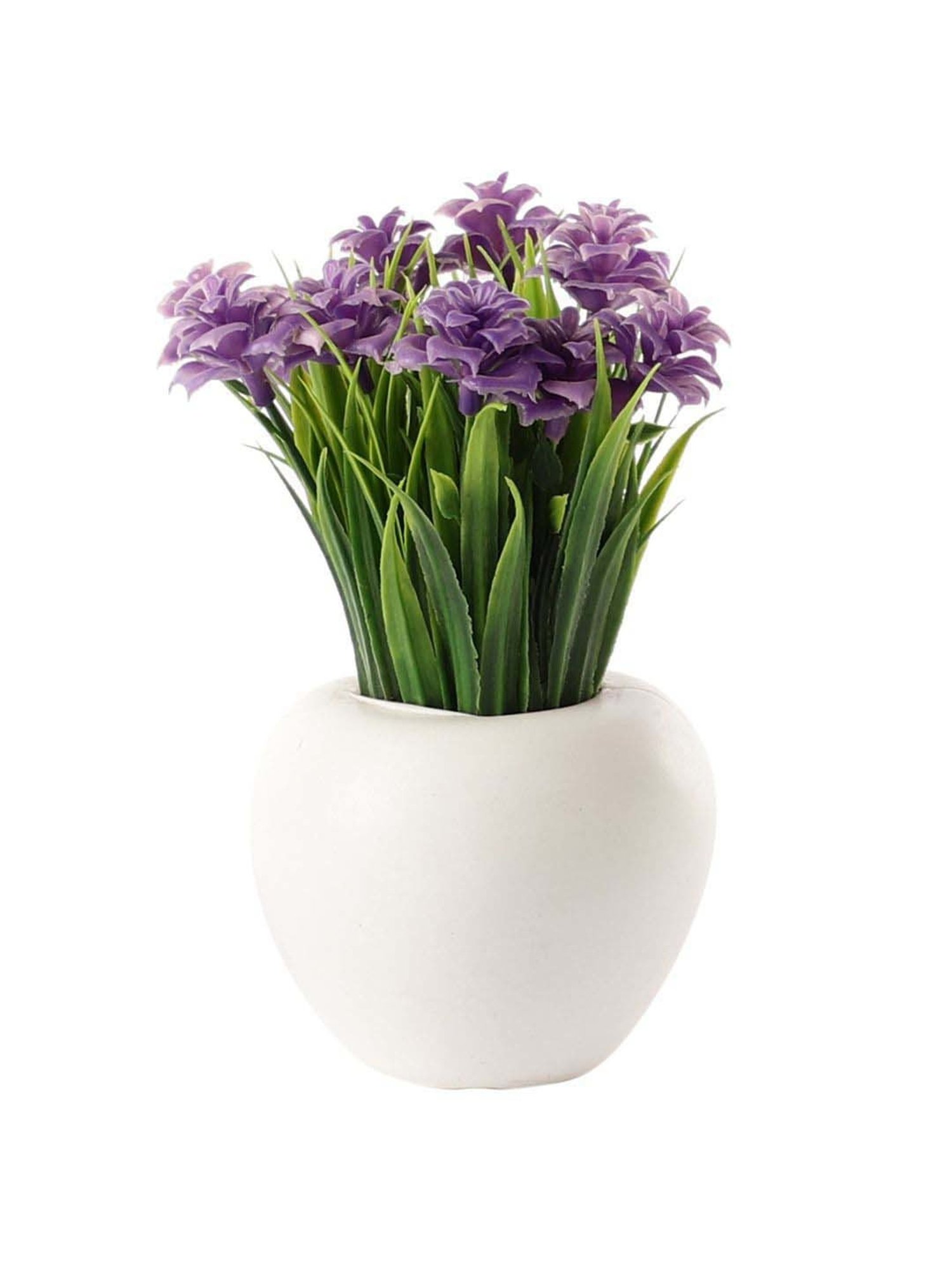 Foliyaj Multicolor Plastic Artificial Mini Plants With Roses - Set of 2