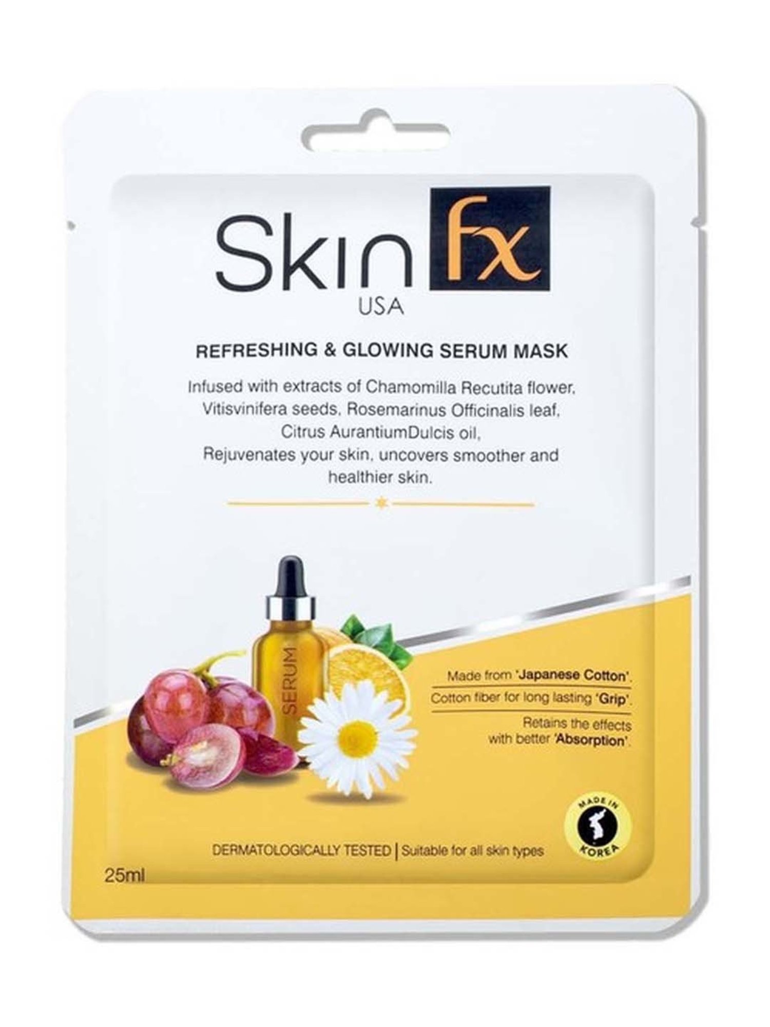 Skin Fx Lightening, Detan, Refreshing and Glowing Facial Serum Mask - Pack of 2