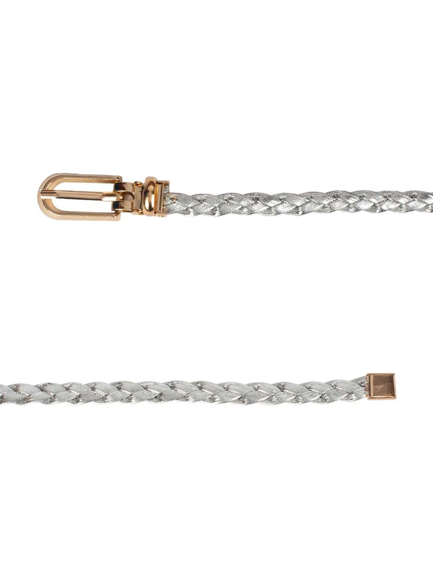 Crusset Silver PU Narrow Belt for Women