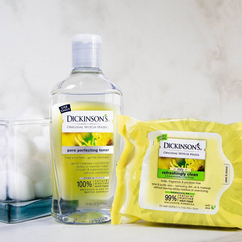 Dickinson's Original Refreshingly Clean Daily Cleansing Cloths - Witch Hazel and Aloe - 25ct