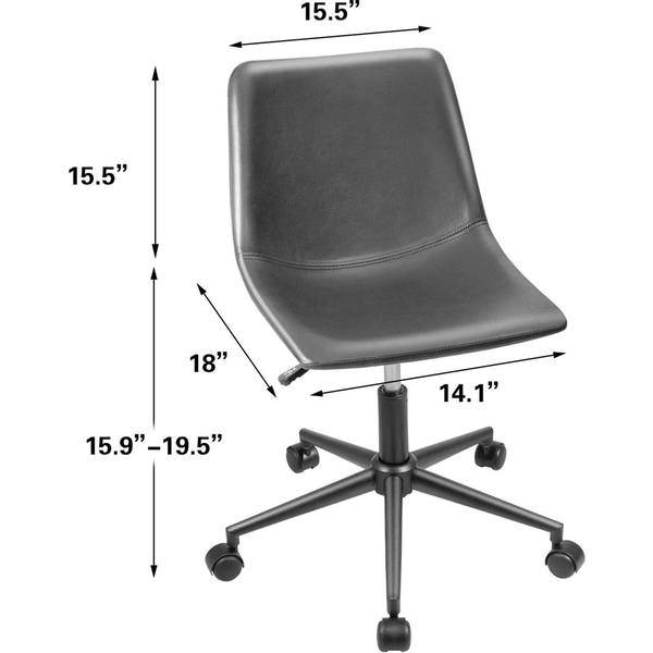 Global Leather Task Chair, Black (8993BK450/550) 