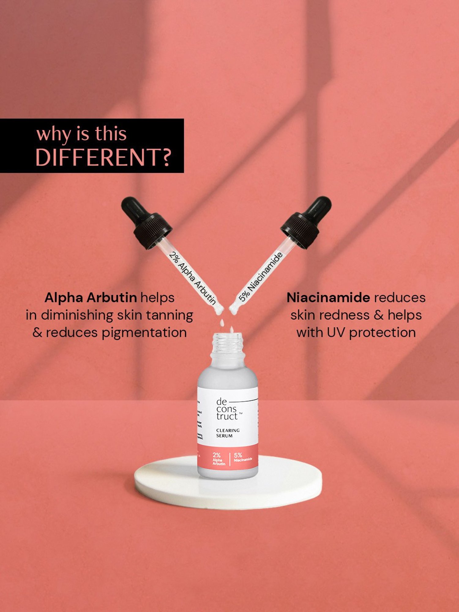 Deconstruct Clearing Serum with 2% Alpha Arbutin & 5% Niacinamide - 30 ml