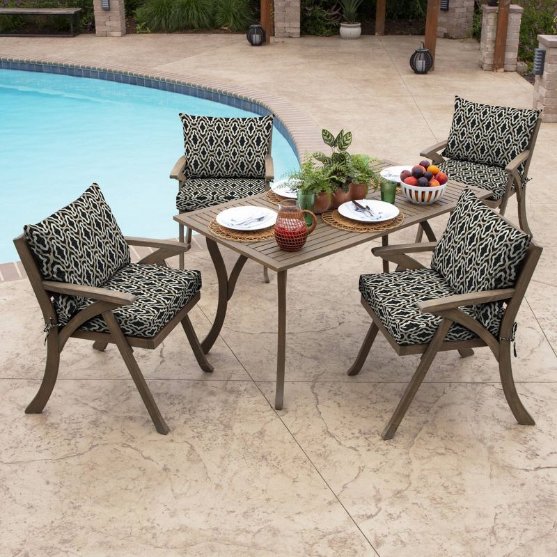 Arden Selections Outdoor Dining Chair Cushion Set Amalfi Trellis