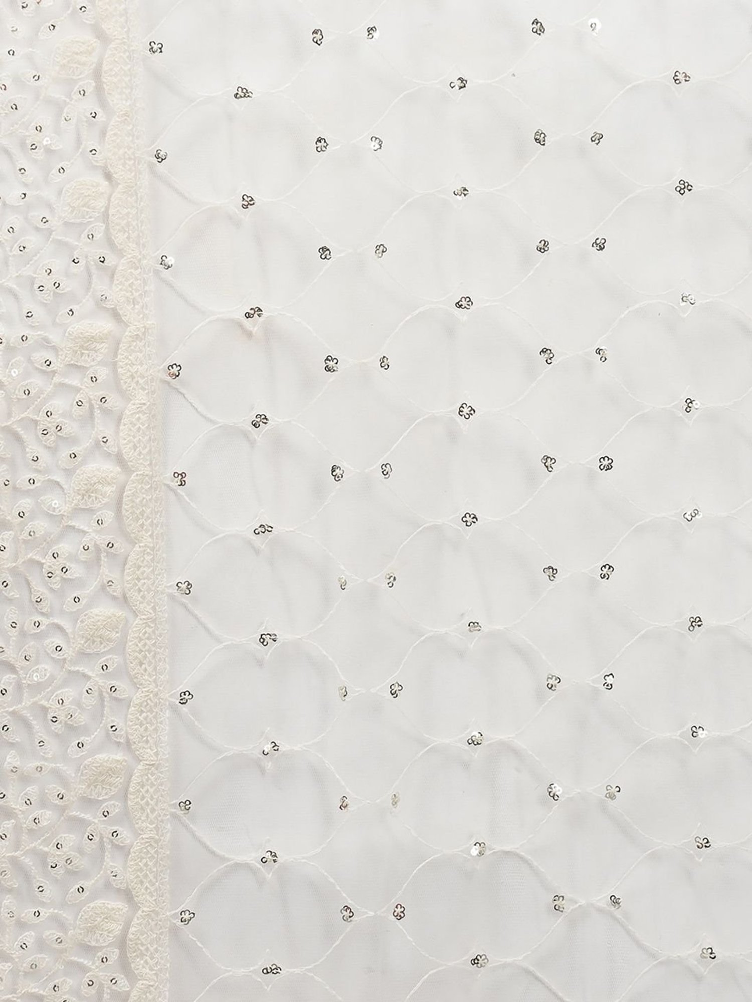 Indo Era White Embellished Dupatta