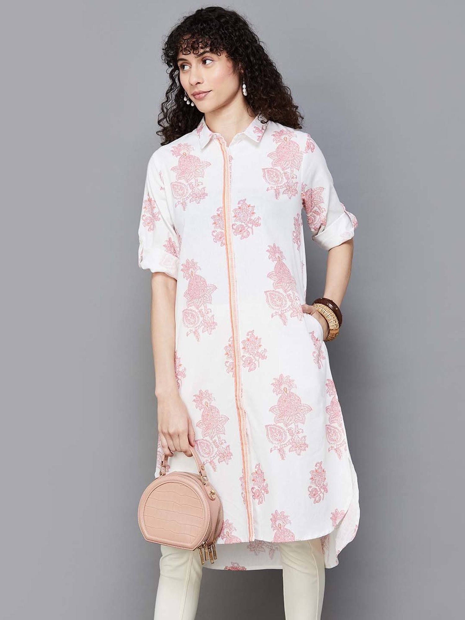 Colour Me by Melange Pink Printed Tunic