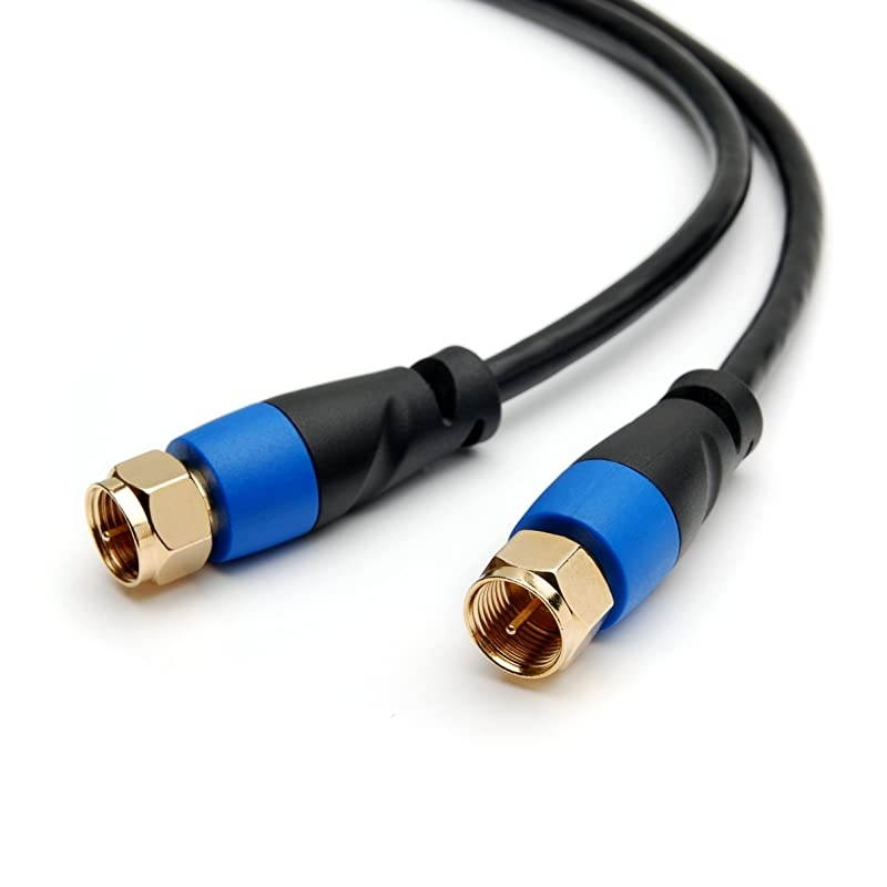 Coaxial Digital AudioVideo TV Antenna Cable 6FT F Male ConnectorsTriple Shielded