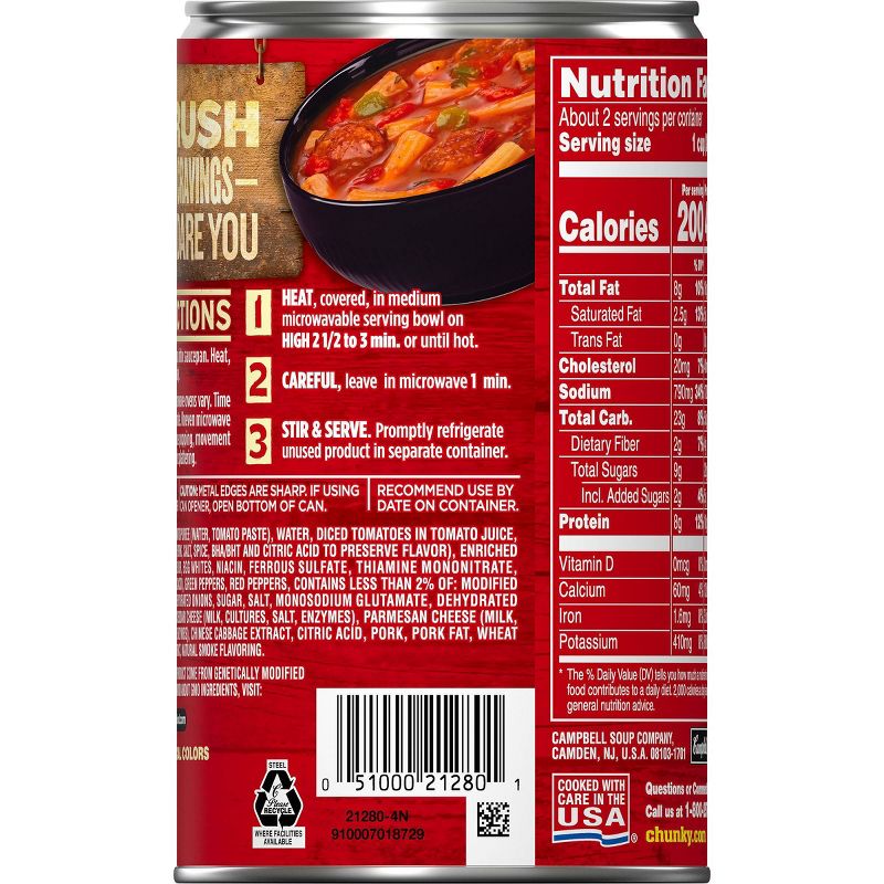 Campbell's Chunky Sausage & Pepper Rigatoni Soup 18.8oz