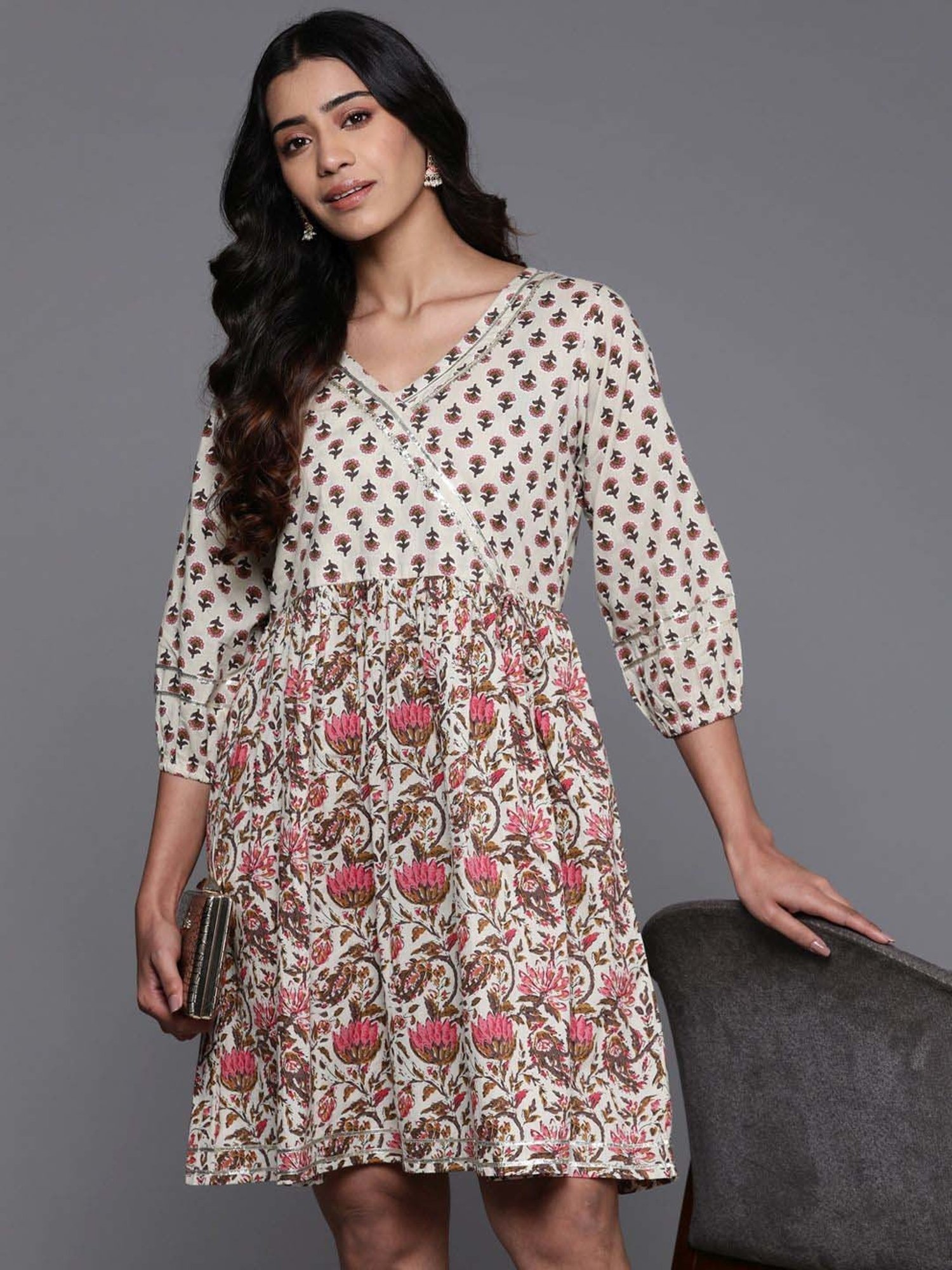 Saffron Threads Red Ethnic Dresses