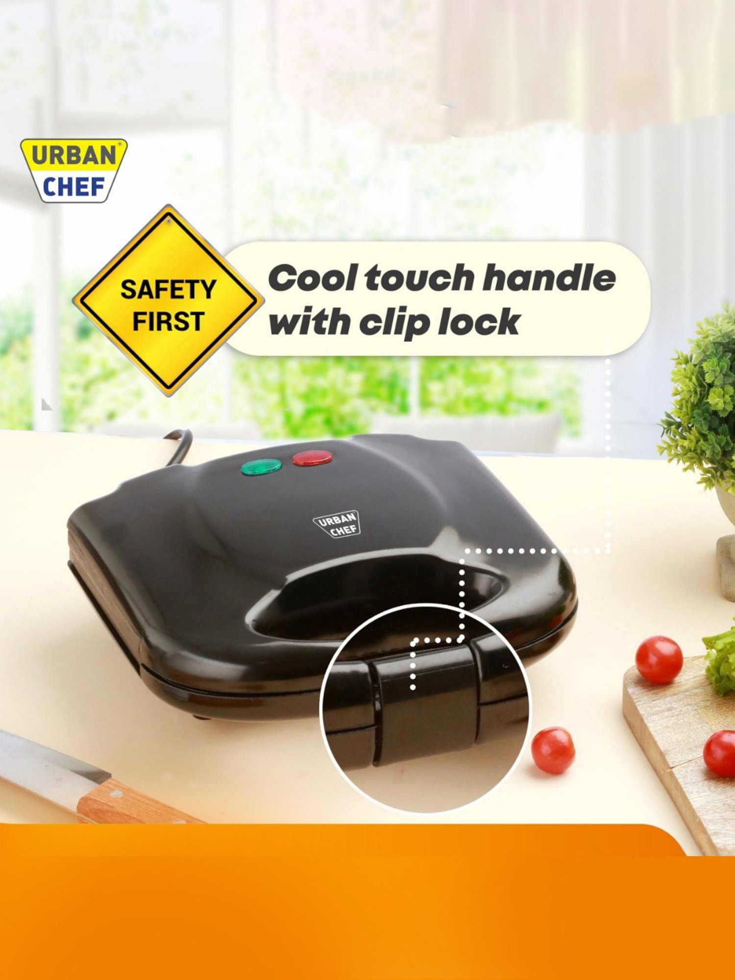 Borosil Sandwich Maker 700W Non Stick Coating (Black)