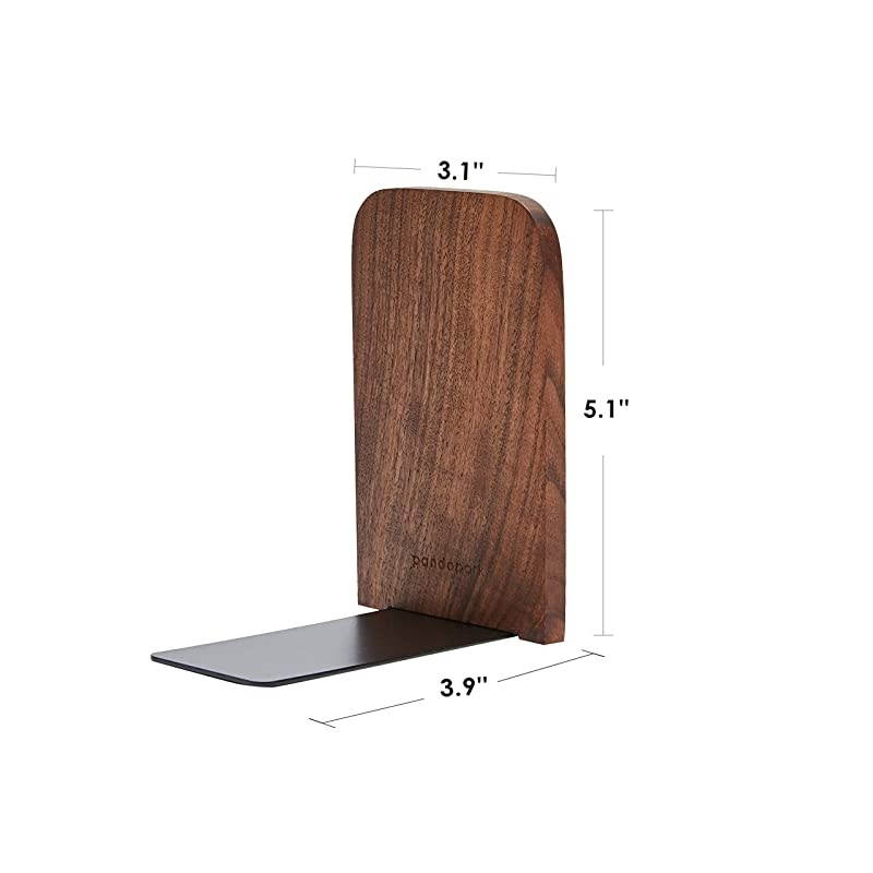 Wood BookendsPack of 1 PairNonSkidBlack WalnutOffice Book Stand Black WalnutA