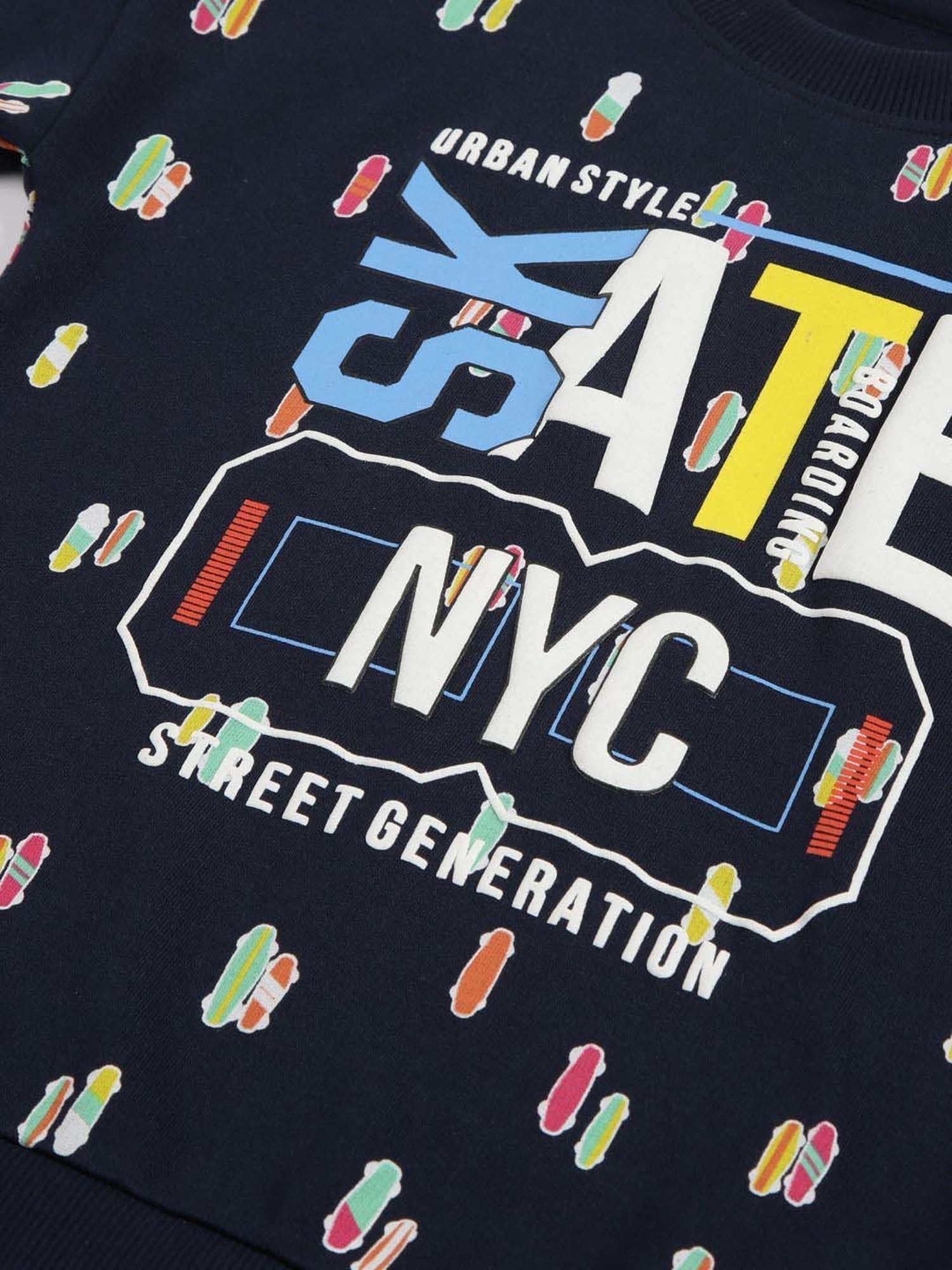 Allen Solly Junior Orange Cotton Regular Fit Full Sleeves Sweatshirt