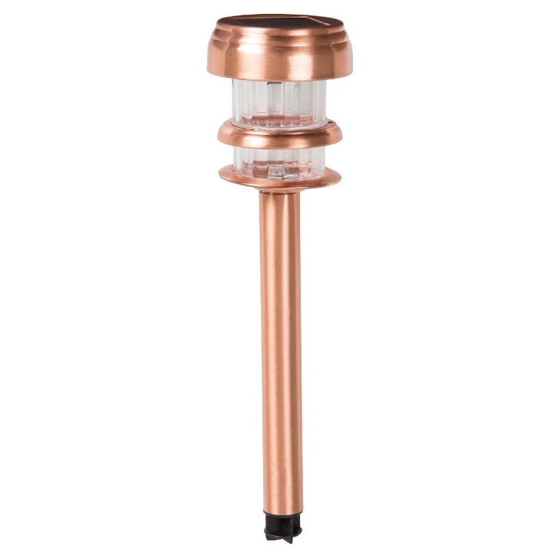 Pure Garden Copper Solar Powered LED Path Lights - Set of 4