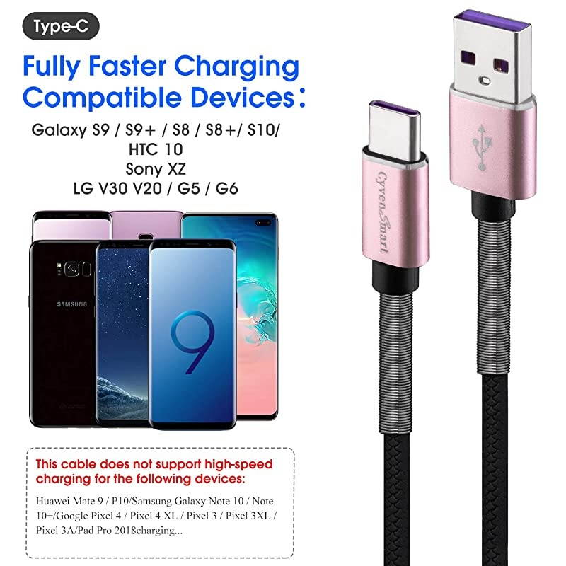 Type C Cable 3ft Compatible with Samsung Galaxy A10A20A51S10S9S8Note 8LG V20V30V403A Fast Charging 3 Pack A to C TPE Cord Fast Charging C Cables