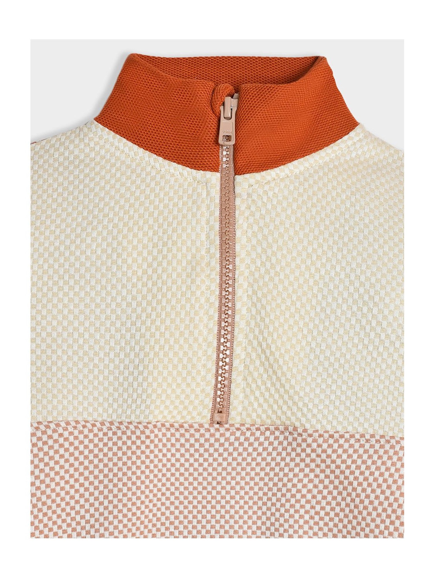 MiArcus Unisex Cream & Rust Printed Full Sleeves T-Shirt with Pyjamas