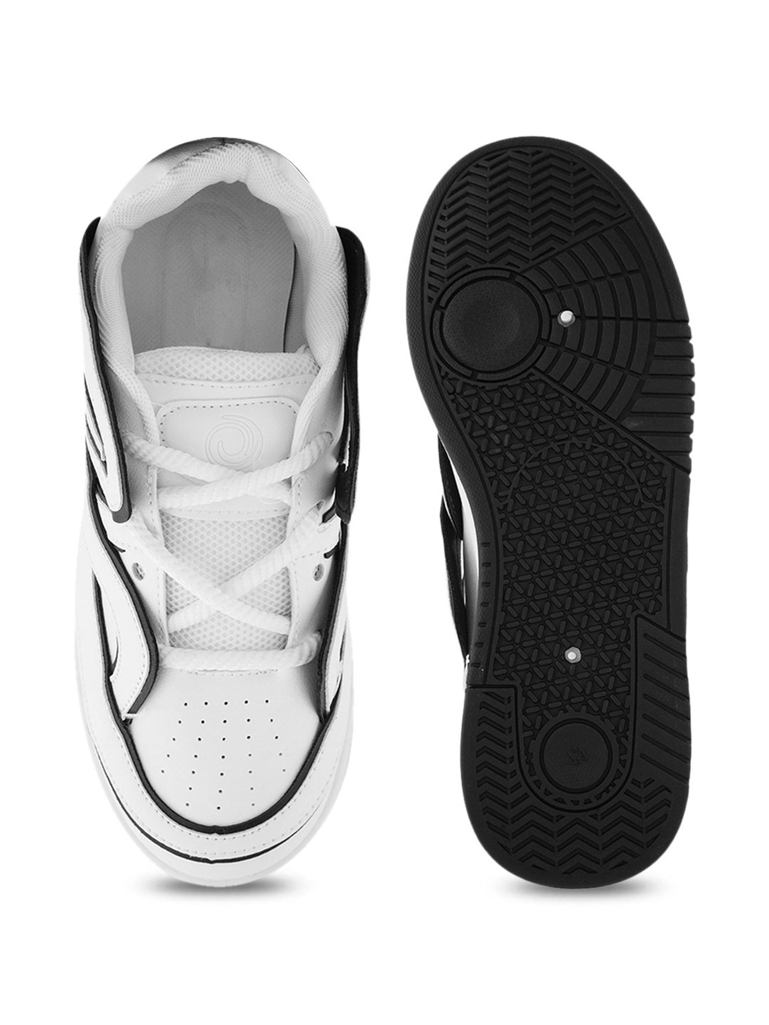 The White Pole Men's White Casual Sneakers