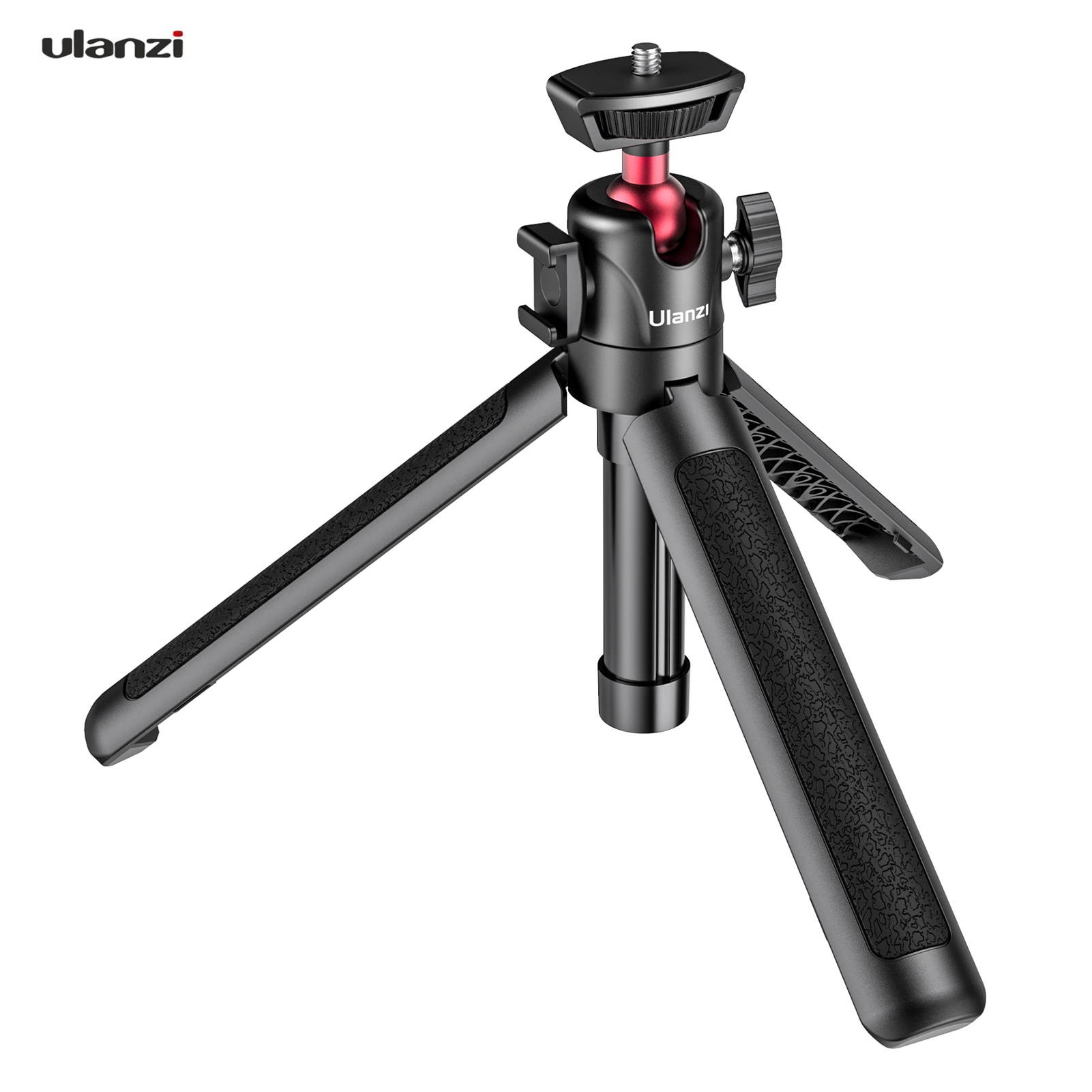 Ulanzi MT-16 Extendable Selfie Stick Tripod 4-Section 44cm/17.3in 2KG Payload with 360&deg; Swivel Ball Head Cold Shoe Universal 1/4 Screw for Phone Camera Microphone LED Light Mounting