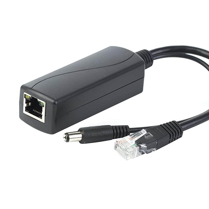 2Pack Active PoE Power Over ethernet Splitter Adapter 48V to 12V IEEE 8023af Compliant 10100Mbps PoE Splitter with 12V Output for Surveillance Camera