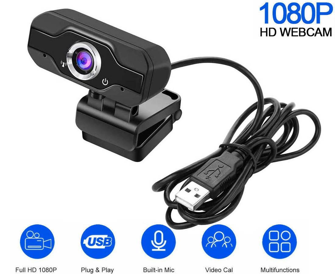 1080P Webcam with Microphone - easyday 110-degree Wide Angle Widescreen USB HD Camera, Laptop Computer Web Cam for YouTube Skype FaceTime OBS