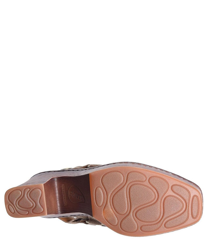 Born Hudson Distressed Suede Sling Strap Harness Clogs