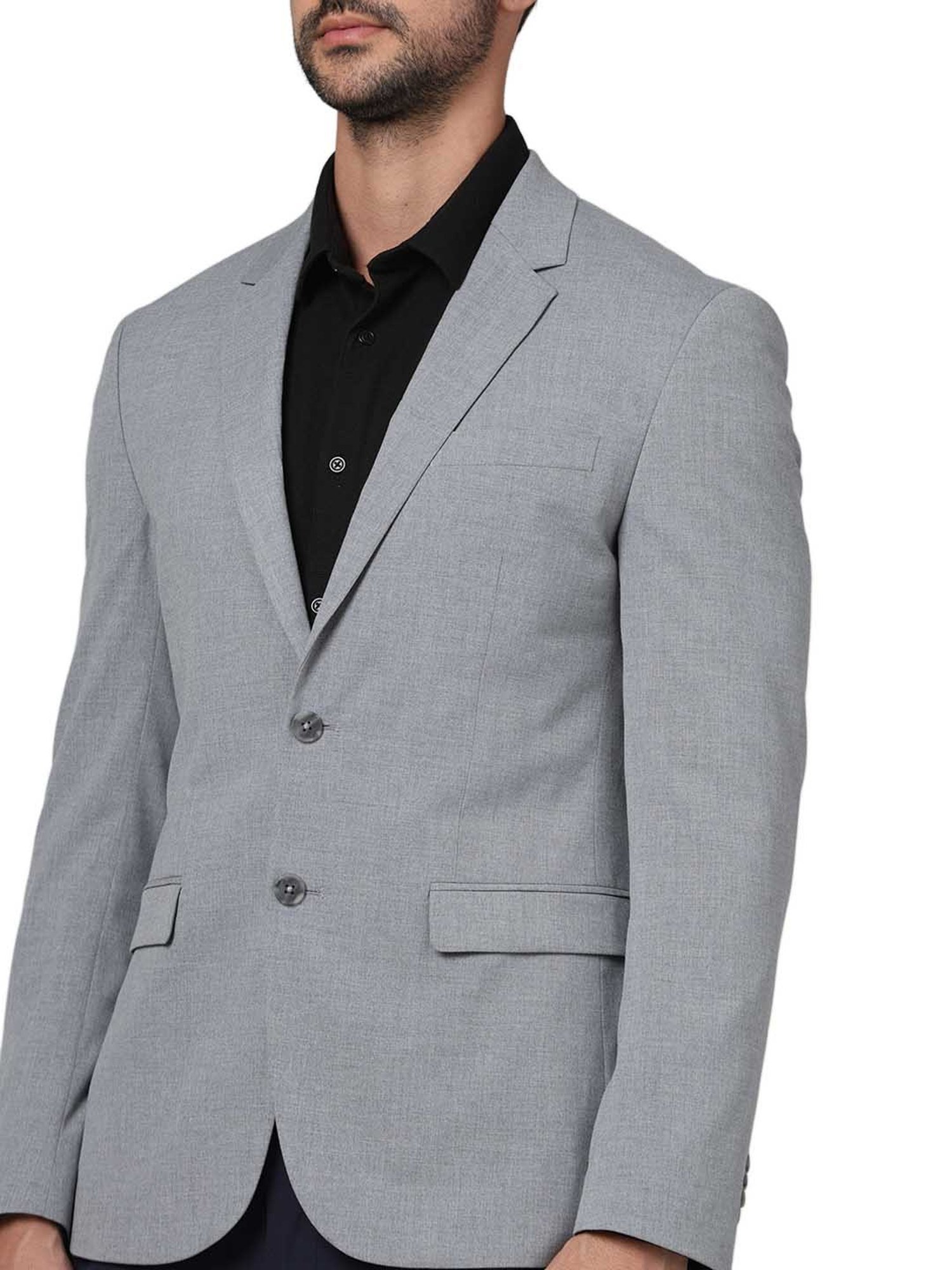 celio* Light Grey Slim Fit Blazer