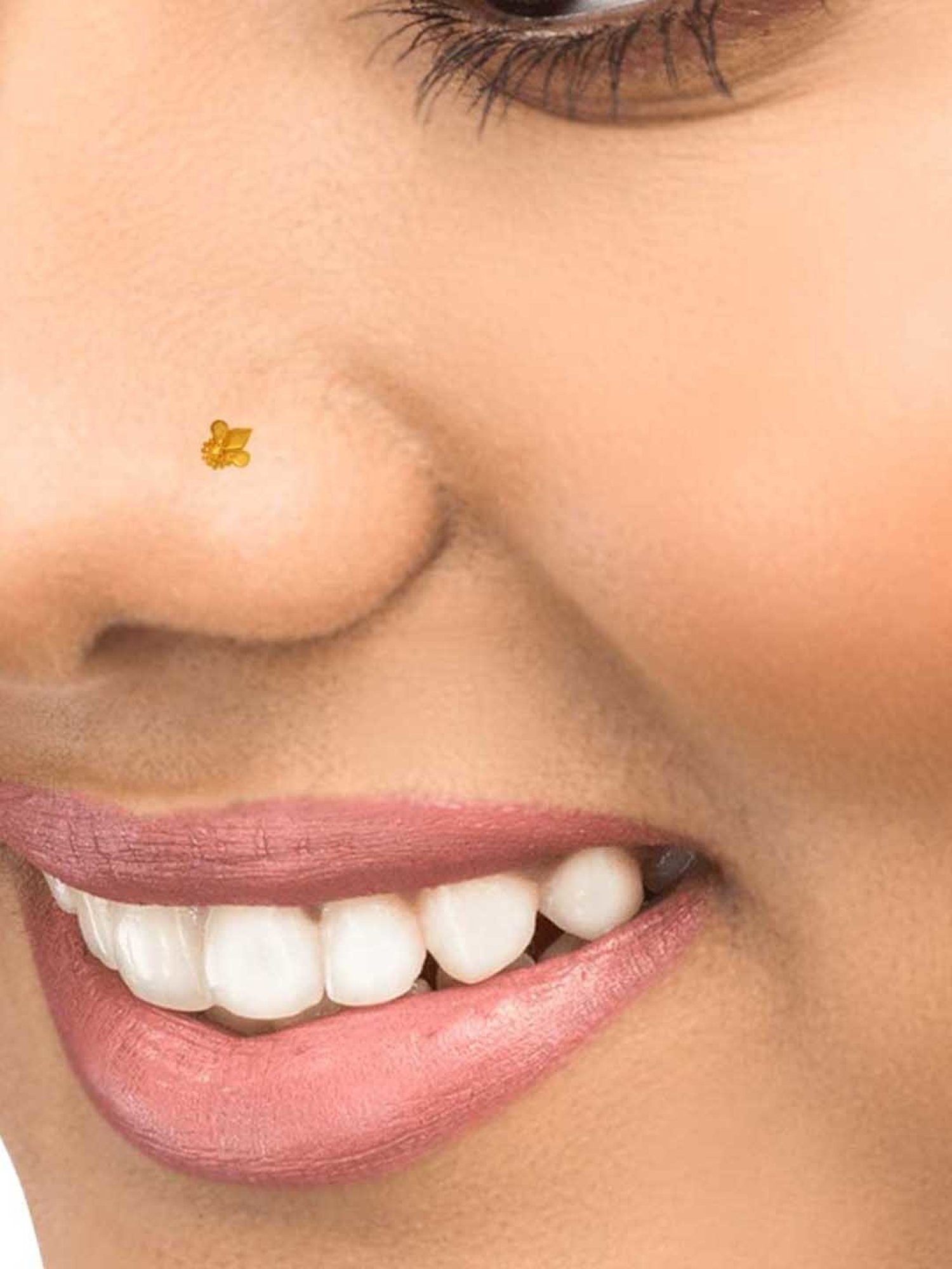 P.C. Chandra Jewellers 14k Gold Simple Nosepin