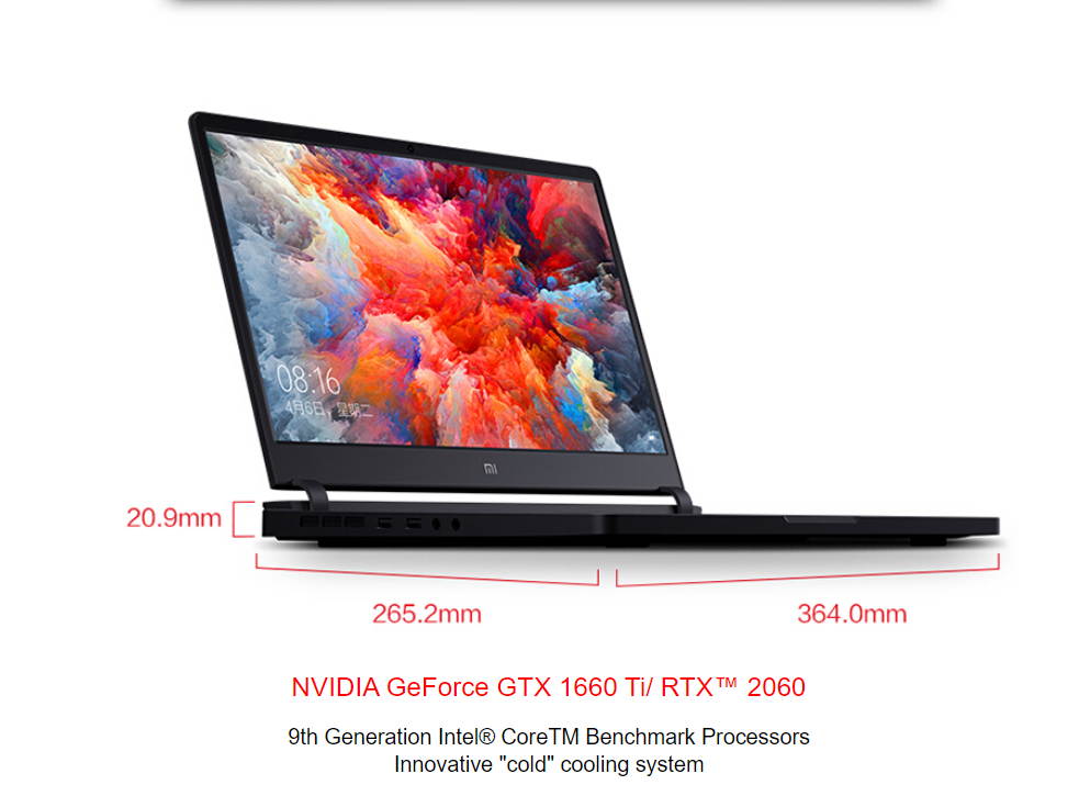 Xiaomi Mi Gaming Notebook 2019 Laptop 15.6 inch Intel Core i5-9300H/i7-9750H GeForce GTX 1660Ti/RTX2060
