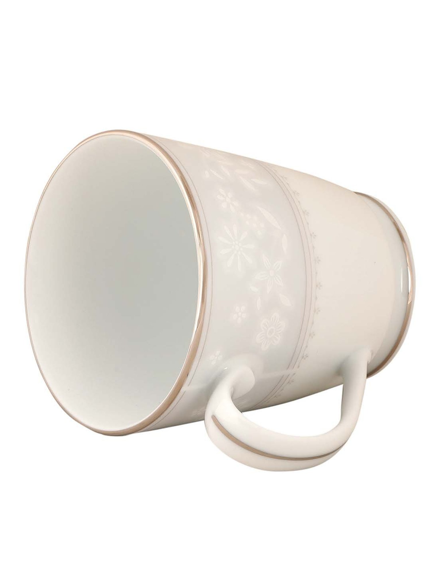 NORITAKE Hearth Off-White & Light Grey Porcelain WINTER SONATA Milk Mug (0.37 L) - Set of 1