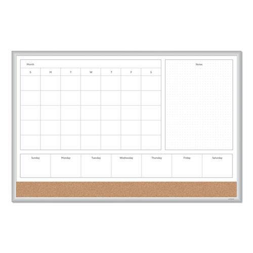 U Brands 4N1 Magnetic Dry Erase Combo Board 36 x 24 White/Natural 3891U00-01