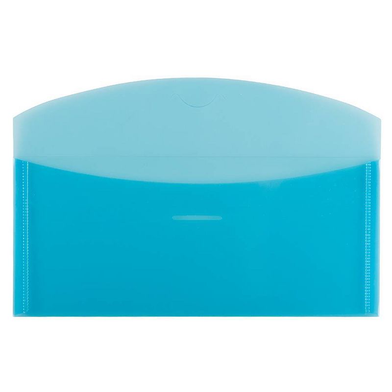 JAM Paper 4 1/4'' x 9 3/4'' 12pk Plastic Envelopes with Tuck Flap Closure - Blue