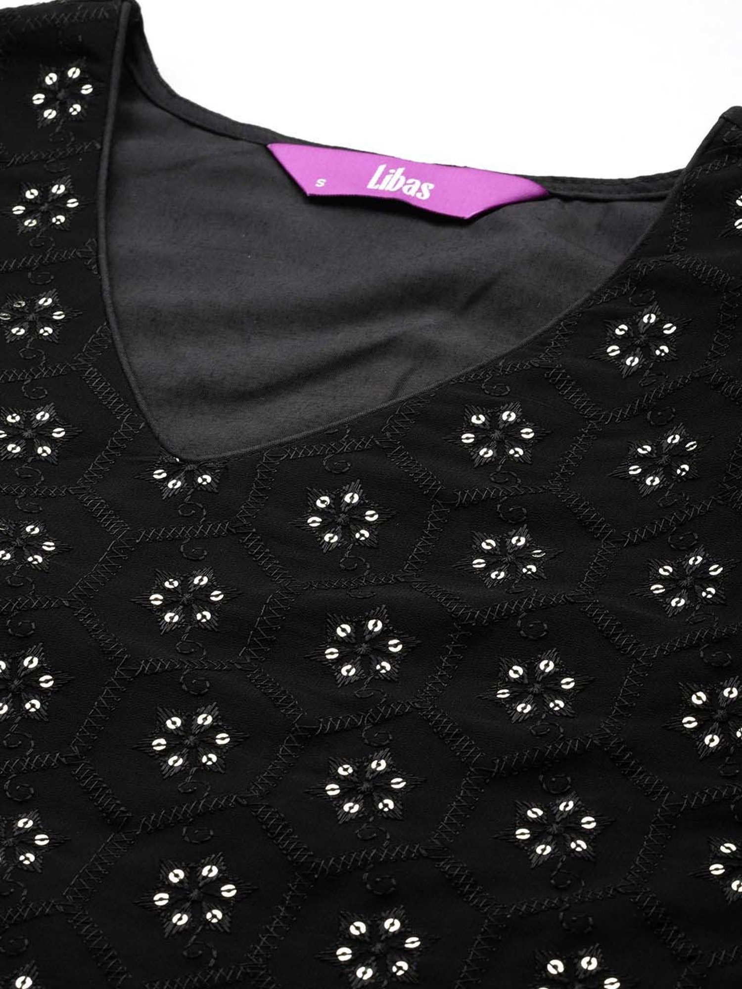 Libas Black Plain Lehenga Choli Set