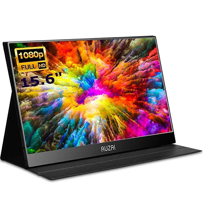 Portable Monitor -  15.6" Ultra Slim Portable Computer Monitor, FHD IPS Panel & USB-C HDMI, 100% sRGB HDR Monitor, Eye Saver & Flicker Free for Desktop Laptop PC Smartphone Xbox PS4