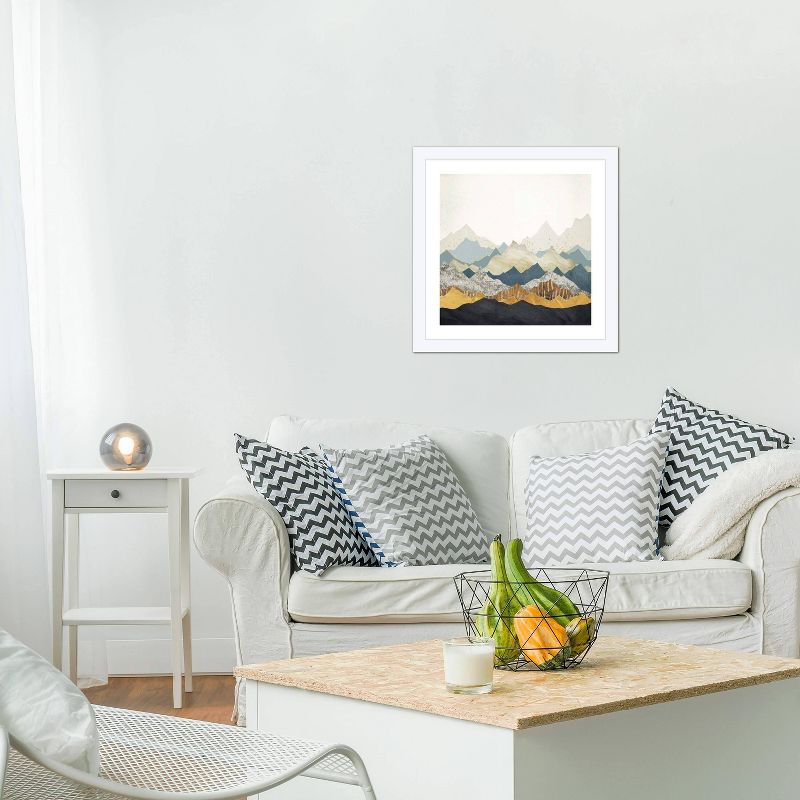 24" x 24" Distant Peaks by Spacefrog Designs Framed Fine Art Paper Print White - iCanvas