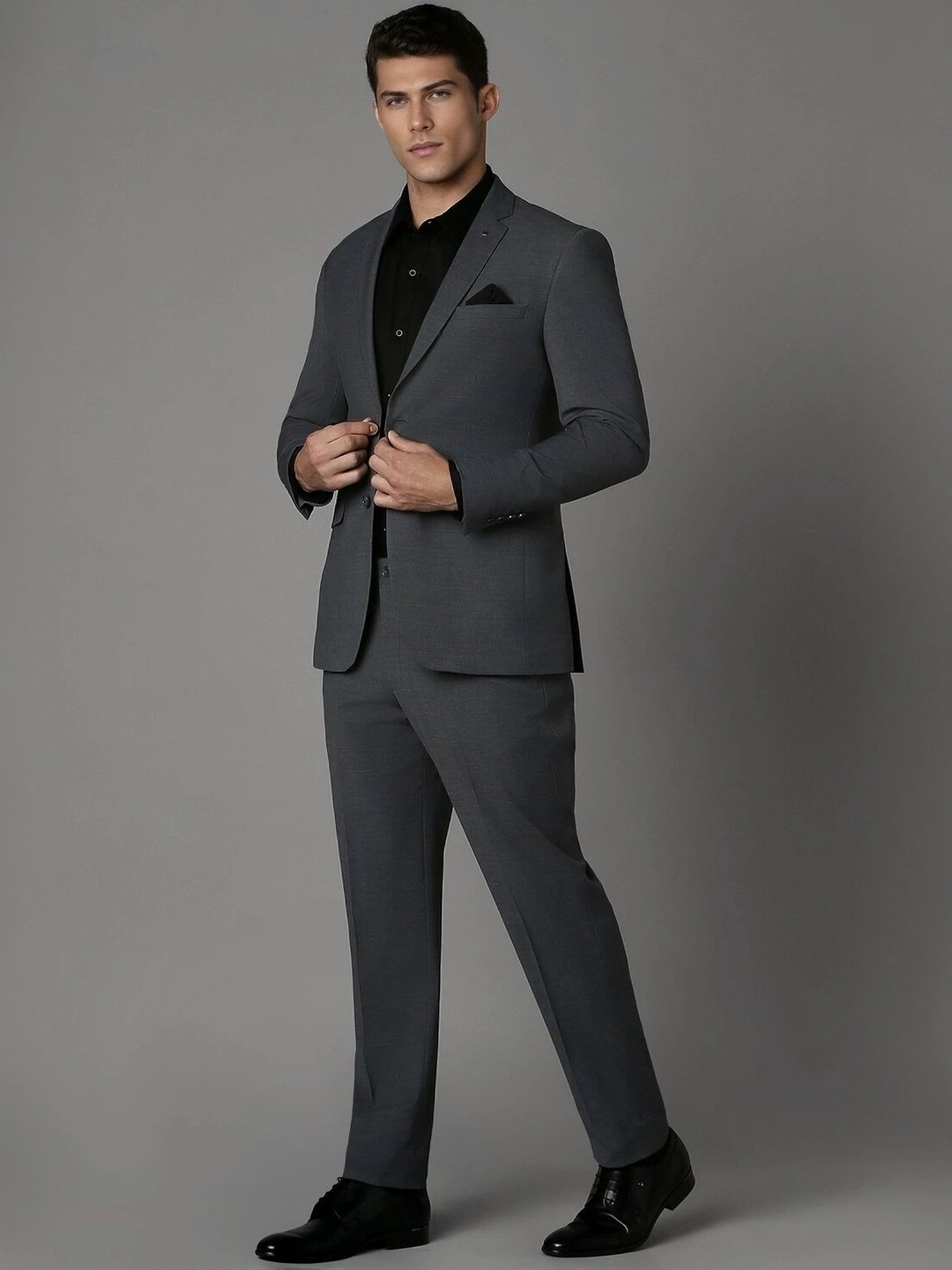 Raymond Brown  Slim Fit Printed Three Piece Suit