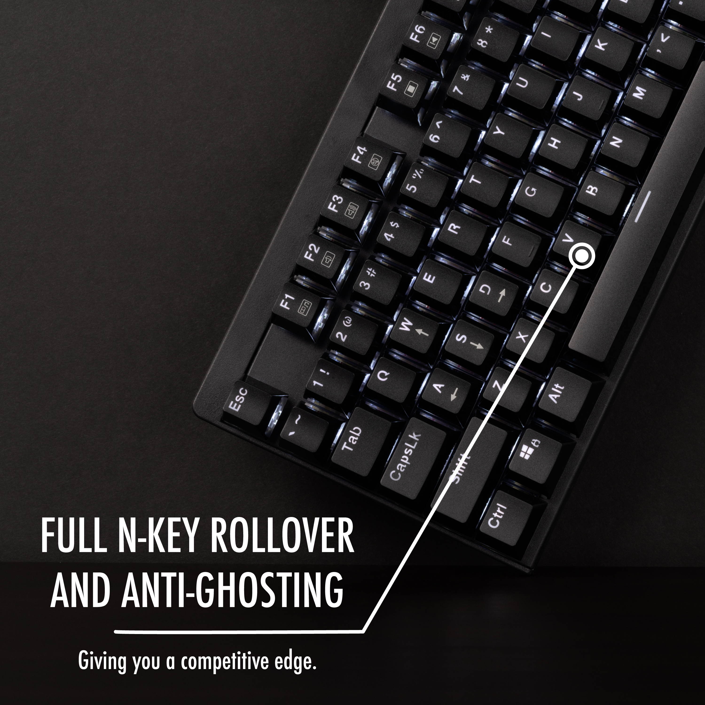 Plugable Compact TKL 87-Key Mechanical Keyboard with Red Linear Switches
