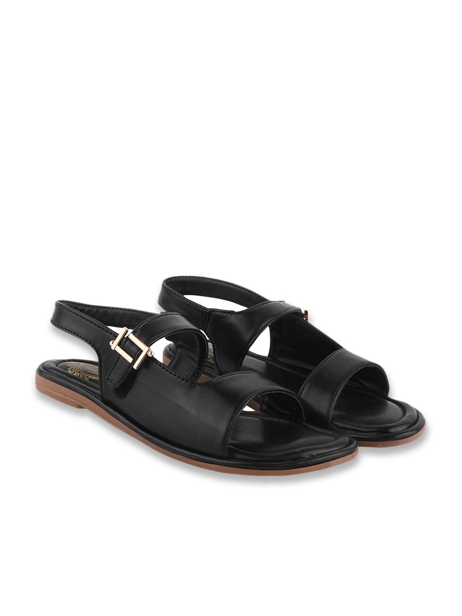 Shoetopia Women's Black Sling Back Sandals