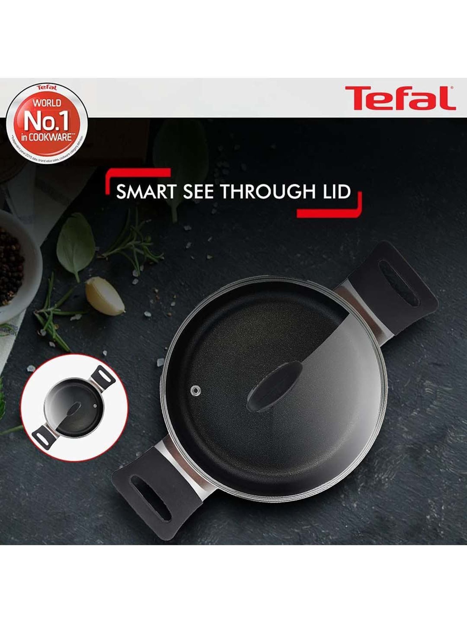 Tefal Super Cook Plus Brown Aluminium 24 cm Non Stick Stew Pot With Lid (2.4 L)