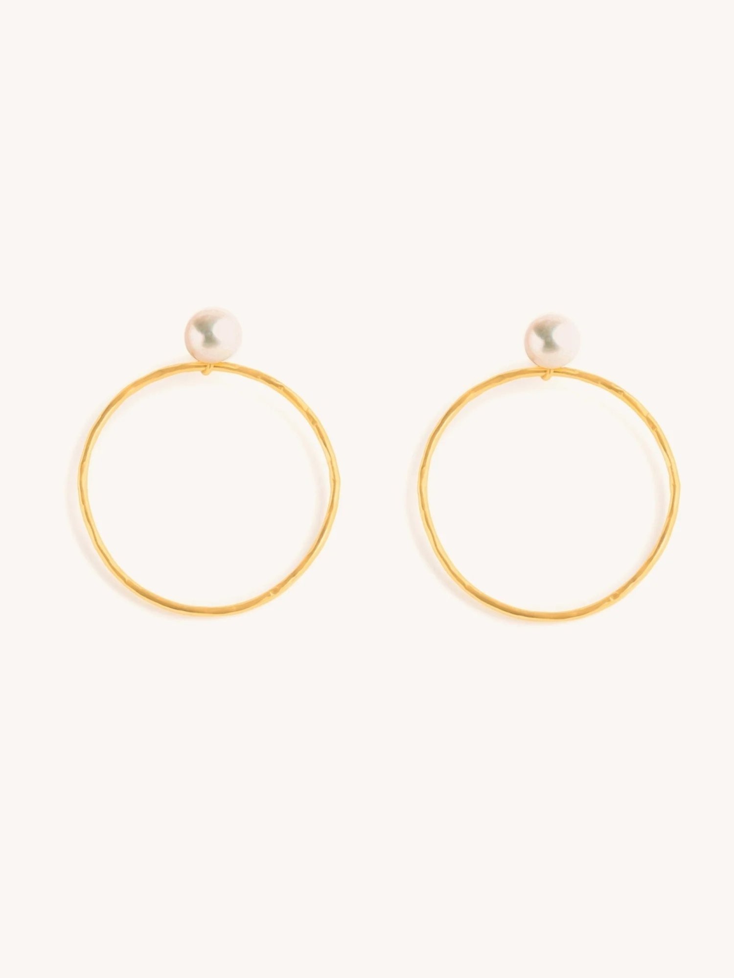 Mabel 92.5 Sterling Silver Bold Pearl Hoop Earrings for Women