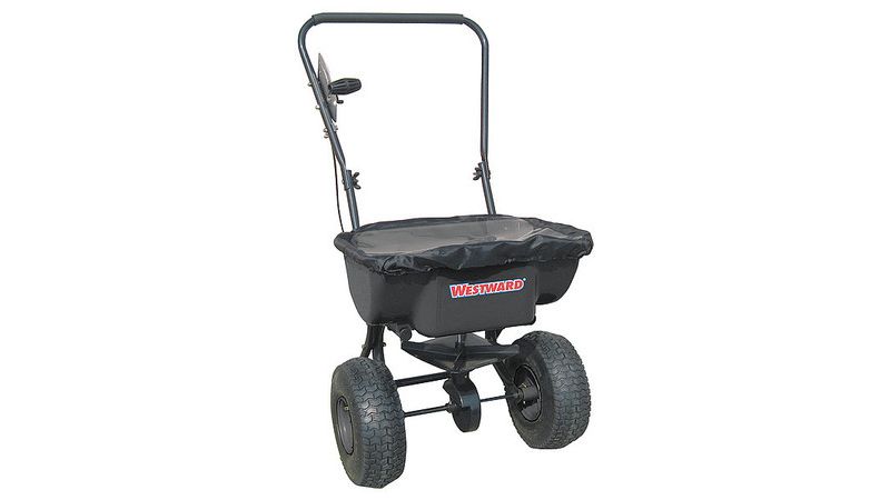 WESTWARD 10F633 30 lb. capacity Broadcast Spreader