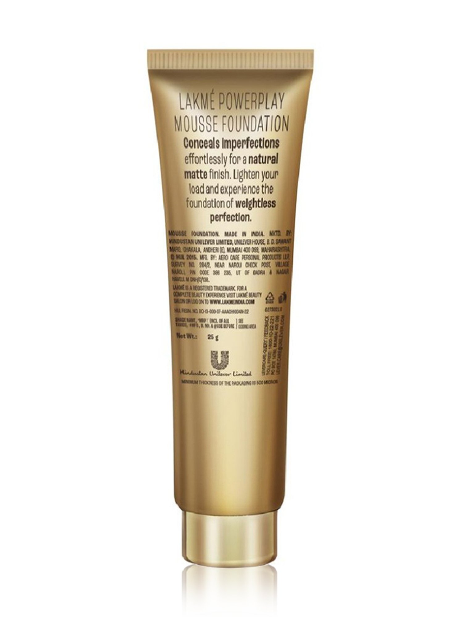 Lakme 9To5 Powerplay Mousse Foundation Rose Ivory - 25 gm