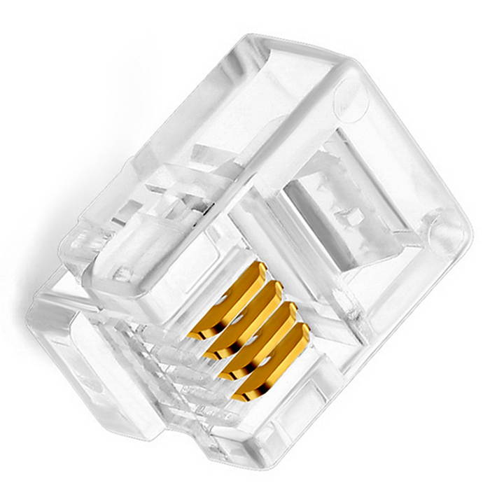 100 units- RJ11 Plug 6P4C Phone Cord Connectors RJ11 Plug Telephone Modular,RJ11 Connector,Telephone Line Jack