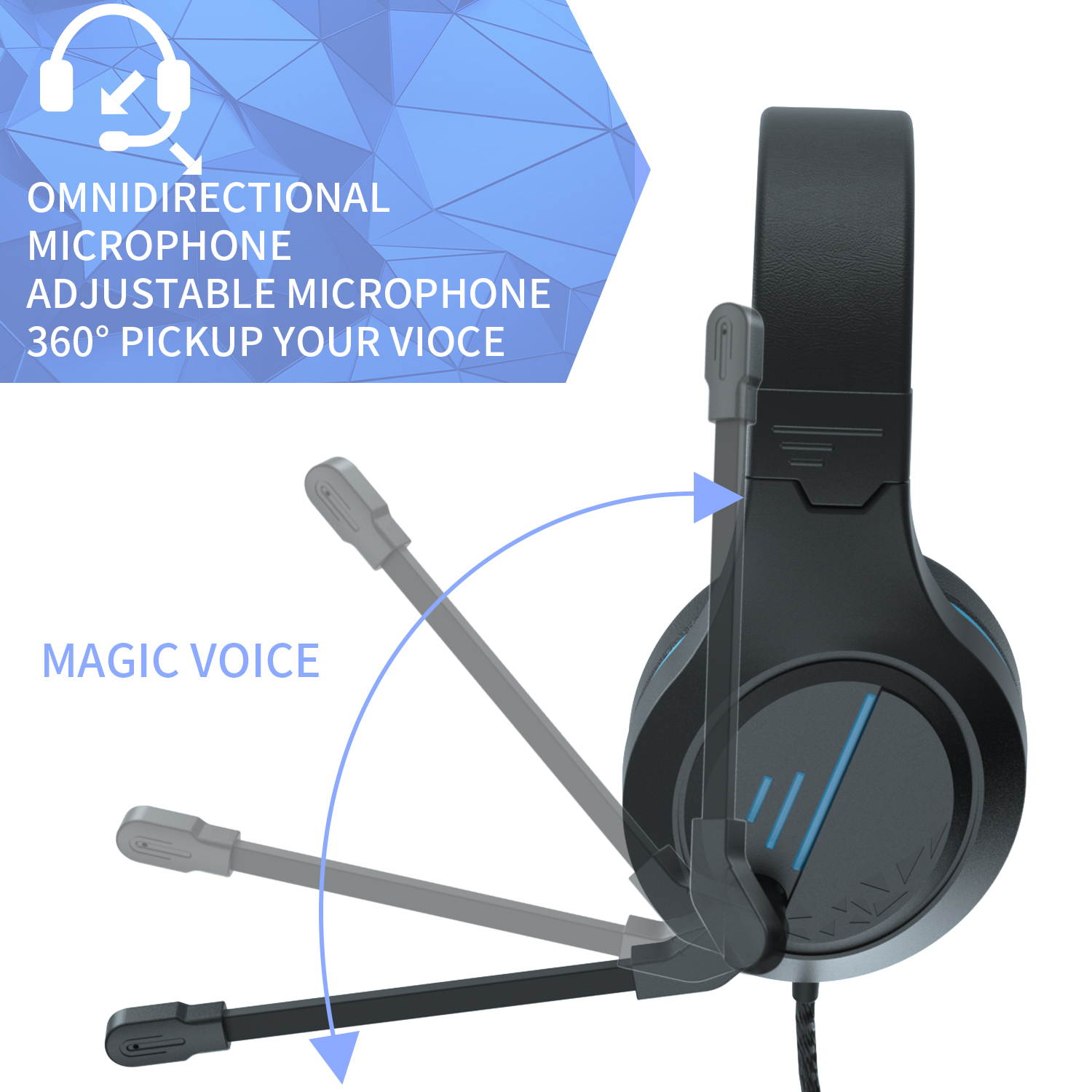 PS4 Gaming Headset, Stereo Gaming Headphone with Microphone Vibration for Laptop PC/Xbox one