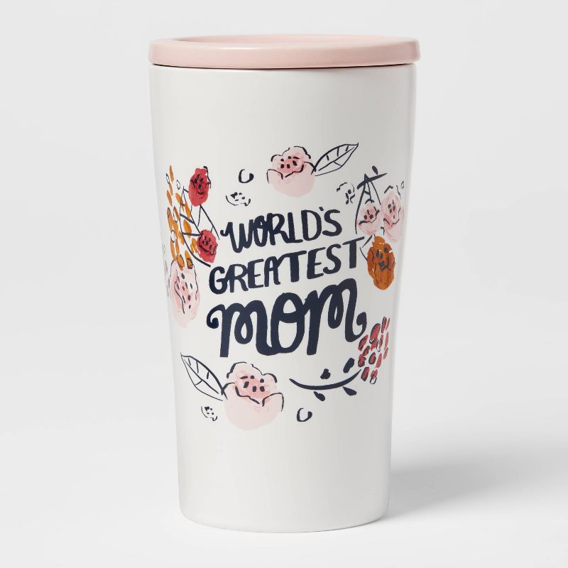 10oz Stoneware World's Greatest Mom Tumbler with Lid - Opalhouse™