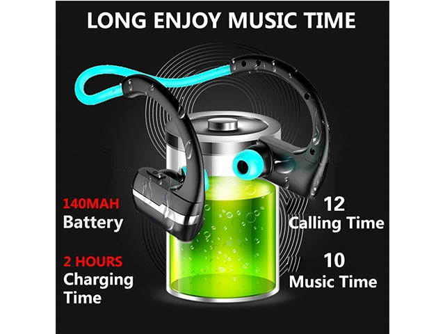 AutofeelSunriseoffice Sport Bluetooth Earphones Wireless Headphones Running Stereo Headset Sweatproof Active Noise Wireless Earphone With Mic Headset