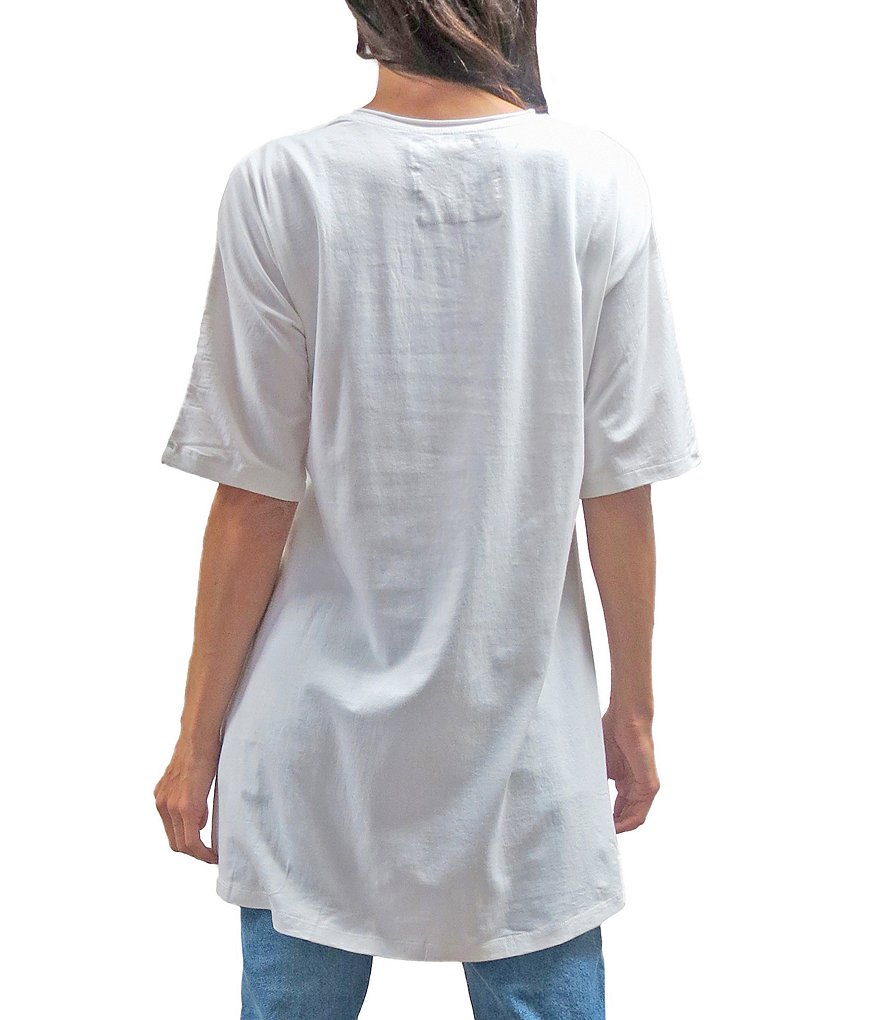 Karyn Seo Kira Multi Floral Embroidered Knit Tunic