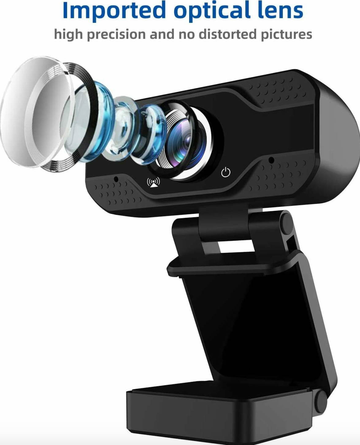 Real 1080P Full HD USB Webcam Web Camera with Microphone for PC Desktop & Laptop