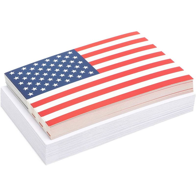 Pipilo Press 36 Pack American Flag Flat Invitation Cards Set with Envelopes for Patriotic Party, 4 x 6 in