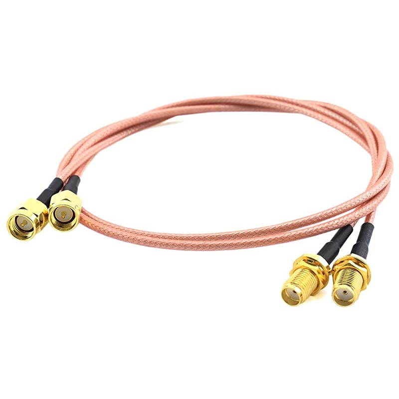 2pcs SMA Male to SMA Female RF Coaxial Cable Antenna Extender Cable Adapter RG316 Coax Jumper Connector(20 inches)