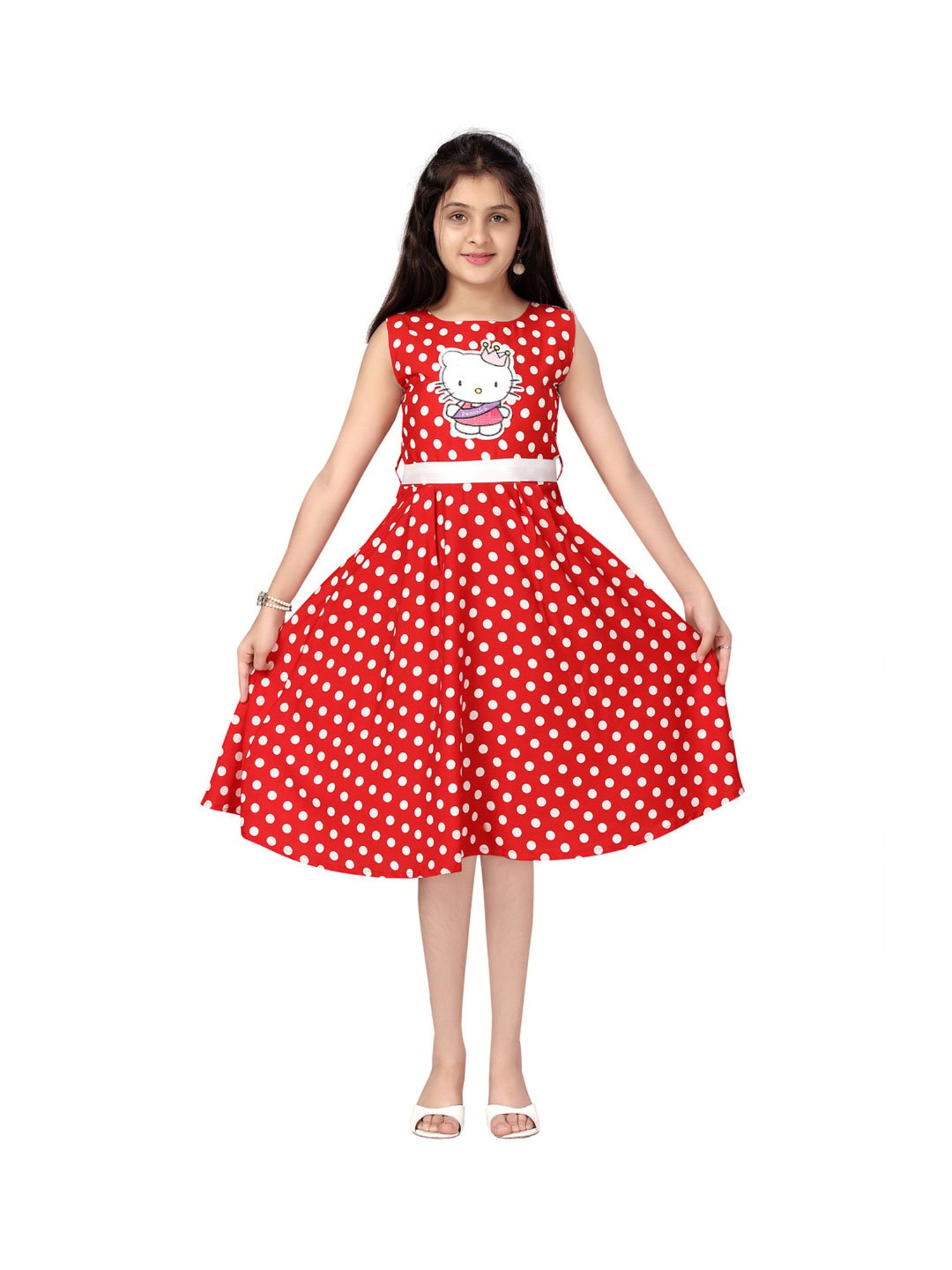 Aarika Kids Red Printed Dress