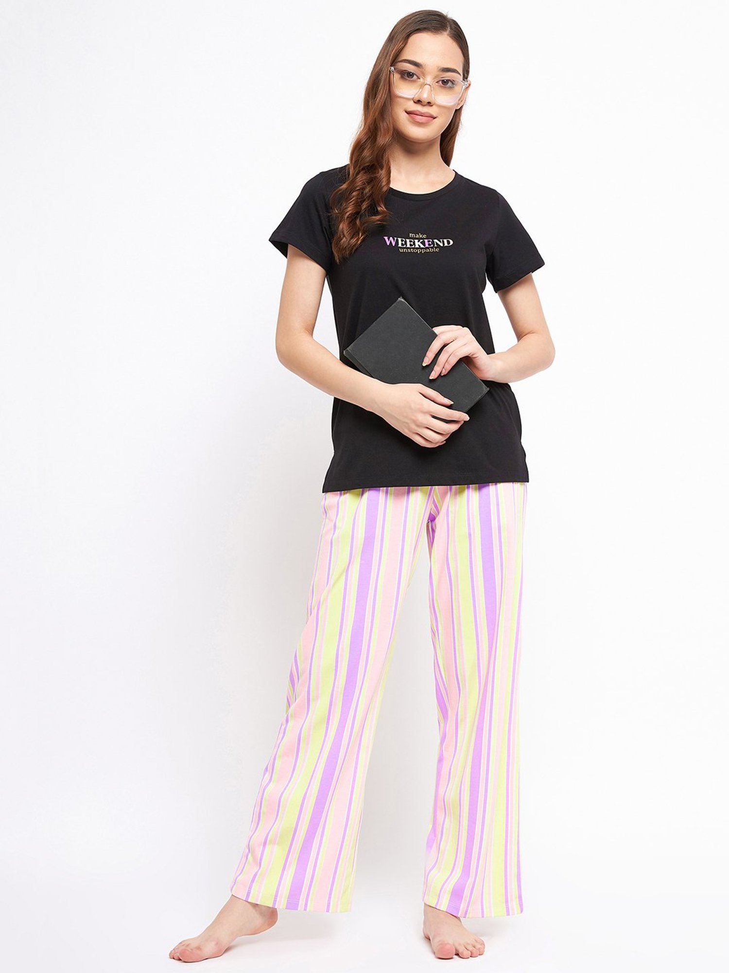 MADAME M Secret Multicolor T-Shirt With Lounge Pants
