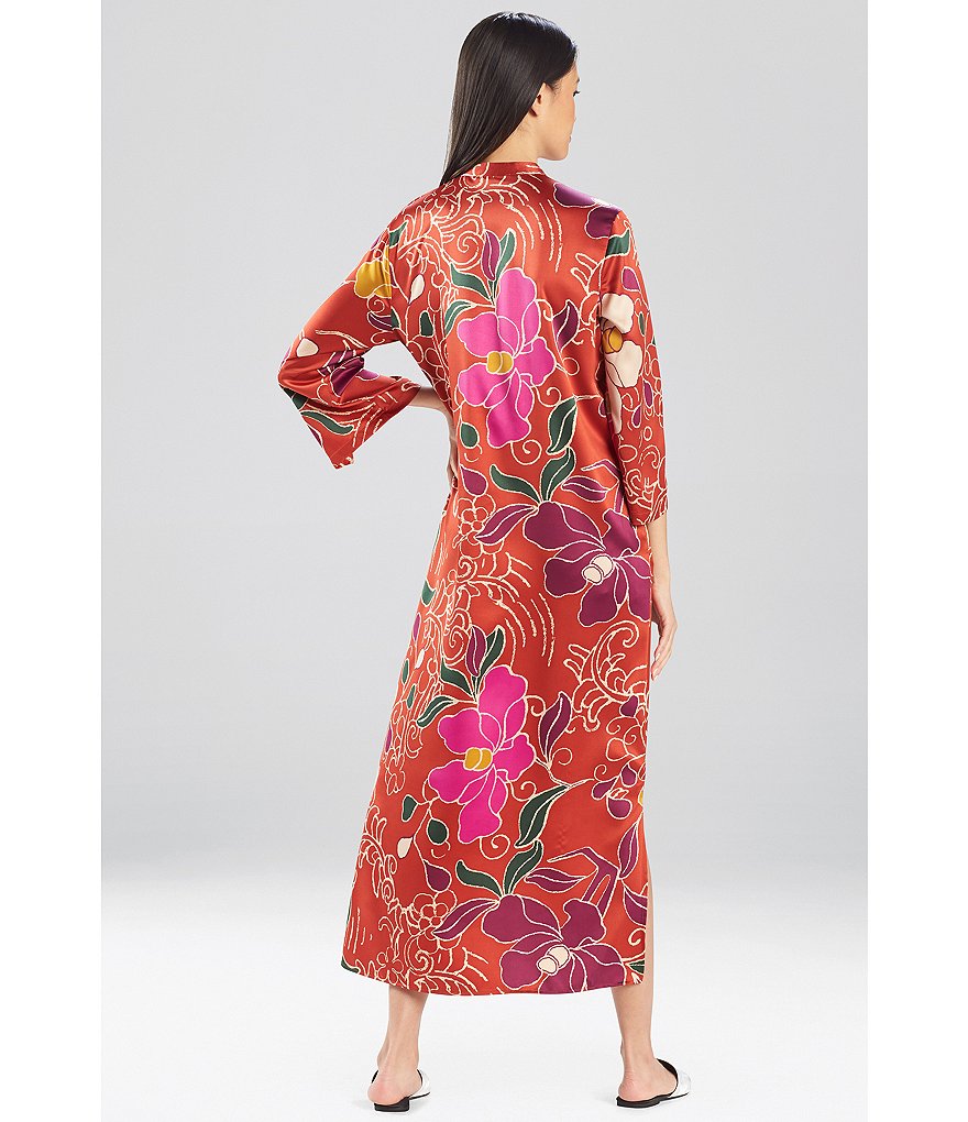 iRelax Printed Recycled-Knit Short Sleeve V-Neck Caftan